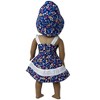 Doll Clothes Superstore Handmade Dark Blue Floral Sundress with White Accents – Fits 18-Inch Girl Dolls - 4 of 4
