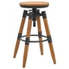 vidaXL Bar Stool Set of 2 Natural Wood Solid Fir Wood & Steel - 4 of 4