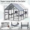 AZL1 Life Concept Pet Crates and Houses Large Outdoor Cat Enclosure with Multi Level Platforms Sun Shade, Gray, 108.26"*68.31"*59.84" - 4 of 4