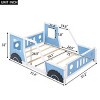 1PC Full Bed Frame, Pine Wood Car-Shaped Platform with Slats, No Mattress Included, Decorative Wheels Design - Baofuwish - 4 of 4