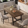 Industrial Dining Table for 4-6 People, 63" Long Wooden Kitchen Table with Sturdy Metal Frame & Natural Wood Finish, for Kitchen, Dining Room - 3 of 4