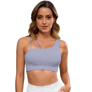 INSPIRE CHIC Women's Three Spaghetti Thin Straps Asymmetrical Sports Bra - 1 of 4
