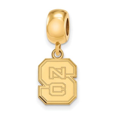 Black Bow Jewelry 14k Yellow Gold Plated Sterling Silver North Carolina State Wolfpack NCAA Bead Charm
