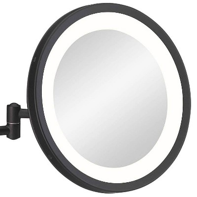 Matte Black LED Wall Mounted Magnifying Mirror