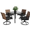 ELJGET Outdoor Patio Dining Set for 4, 5 Piece Patio Table Chairs Set with 4 Swivel Chairs & 1 Metal Table for Deck Lawn & Garden - 2 of 4