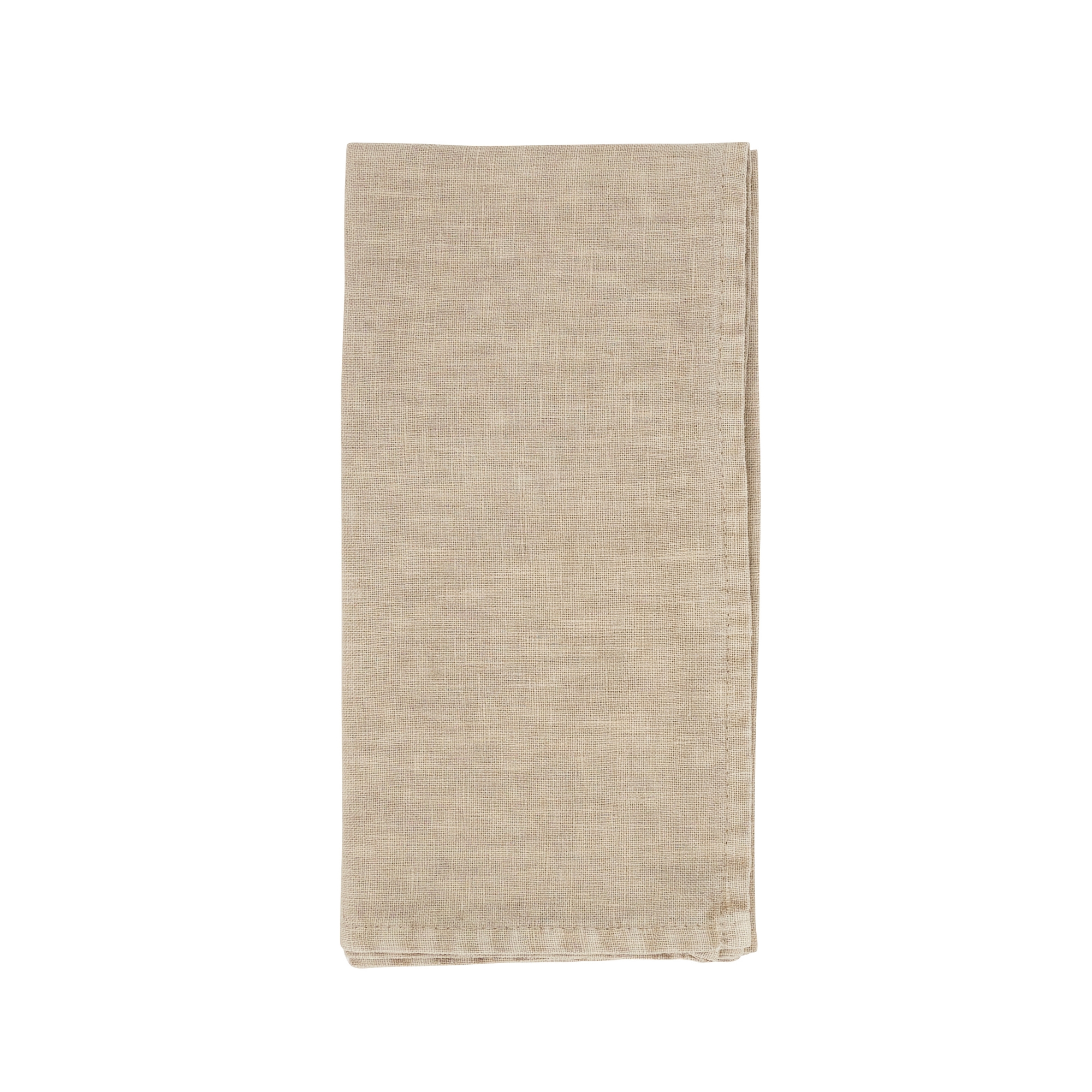 Saro Lifestyle Classic Comfort Stonewashed 100% Linen Napkin (Set of 4), 20", Beige