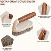 4-Pack Heavy Duty Scrub Brushes with Wooden Handles, Triangle & Square Floor Scrubber and Grout Cleaner for Multiple Surfaces - 4 of 4