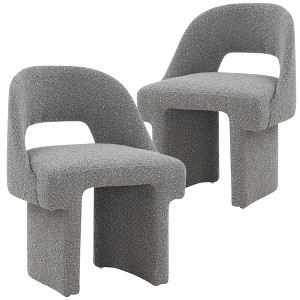 LeisureMod Modern Side Boucle Accent Chair Set of 2 - Quell Collection, Stylish and Cozy - 1 of 4