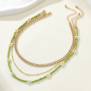 Anna-Kaci Women's Layered Beaded & Chain Necklace Set - 1 of 4