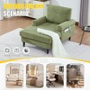 Sapphtopaz Modern Chenille Couches for Living Room with Backrest and Armrests Recliner Couch with Wooden Legs Soft Sleeper Sofa for Bedroom - 4 of 4