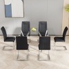 Set of 6 Faux Leather Dining Chairs with High Back and Metal Legs,Modern Upholstered Chairs for Dining Room-The Pop Home - 3 of 4