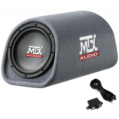 MTX AUDIO RT8PT 8 Inch 240 Watt Car Loaded Universal Powered High Performance Amplified Tube Box Vented Subwoofer Enclosure, RCA Connectivity