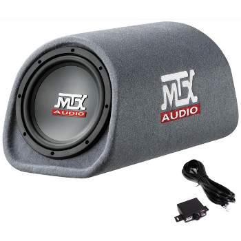MTX AUDIO RT8PT 8" 240W Car Subwoofer Enclosure Amplified Tube Box Vented with BOSS Audio Systems KIT2 8 Gauge Car Amplifier Installation Wiring Kit