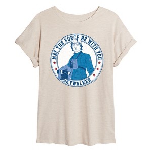Women's - Star Wars - Luke Sykwalker Americana Oversized Graphic T-Shirt - 1 of 4