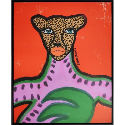 24" x 30" Tropical Cheetah Framed Wall Canvas - Kendra Dandy