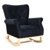 VYNXARIA Mid Century Fabric Rocker Chair with Wood Legs and velvet for Livingroom Bedroom - 3 of 4
