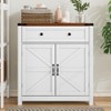 KWPZQEB Storage Cabinet, Farmhouse Cabinet with Drawer and Adjustable Shelf, Freestanding Organizer Cabinet for Bathroom, Living Room - 2 of 4