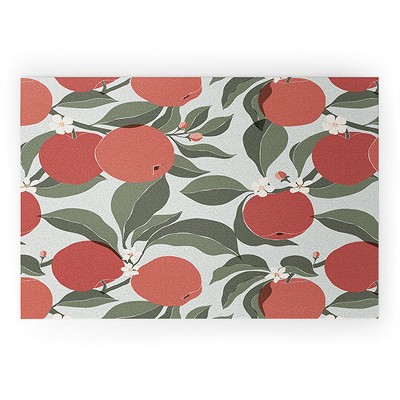 Cuss Yeah Designs Abstract Red Apples 36" x 24" Welcome Mat - Society6