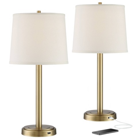360 Lighting Camile Modern Table Lamps 25 High Set Of 2 Brass