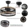 Ludomide 17.7" Caged Small Farmhouse Ceiling Fan with Lights, Remote Control, Rustic Bladeless Enclosed Fandelier for Bedroom, Kitchen, Living Room - 4 of 4