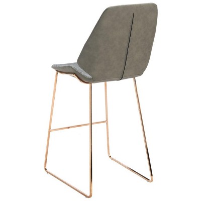 Masami Grey and Gold Saddle Style Counter Stool