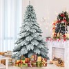 Tangkula Snow Flocked Artificial Christmas Tree Hinged Alaskan Pine Decoration Tree - 2 of 4