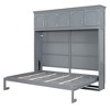 TIRAMISUBEST Full/Queen Size Murphy Bed Wall Bed with Top Cabinets, Space Saving Foldable Murphy Cabinet Bed with Storage for Bedroom Guestroom - 4 of 4