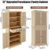 Jojoka Kitchen Pantry Cabinet,72'' Tall Freestanding Kitchen Food Pantry Cabinet with a Drawer,Rattan Doors,Natural - 3 of 4