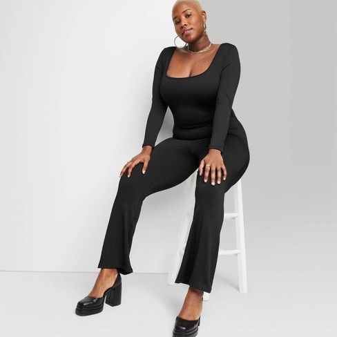 Women's Seamless Fabric Jumpsuit - Wild Fable™ Black Xxl : Target