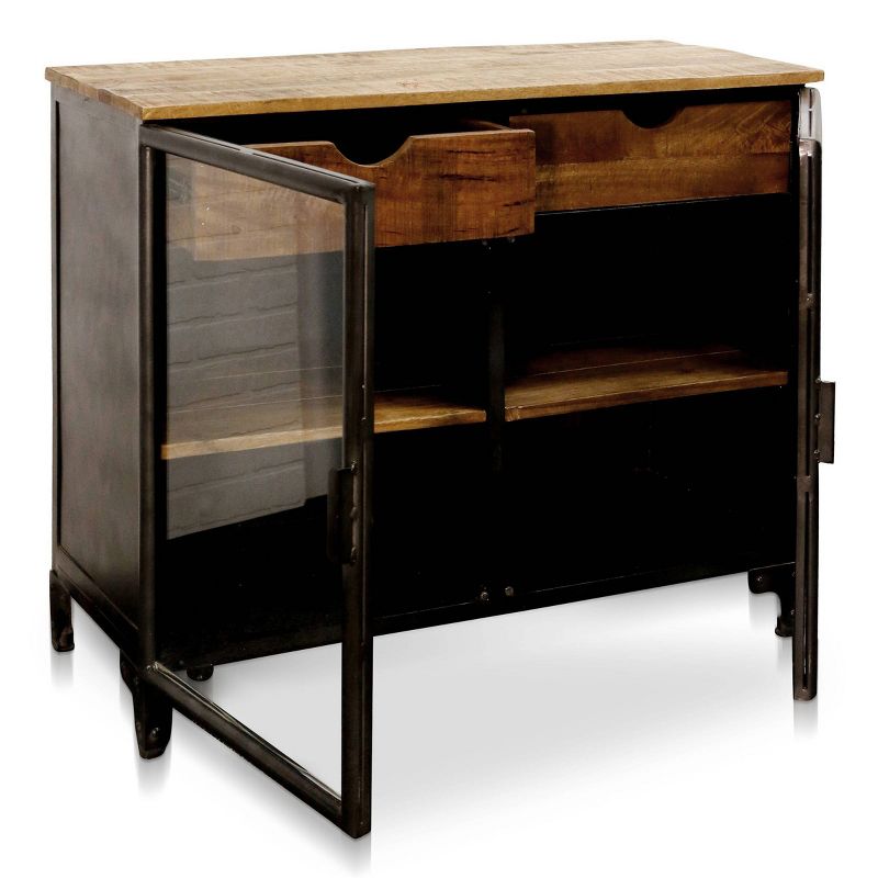 Two Drawer with Natural Wood Top and Drawers Accent Cabinet Espresso - StyleCraft, 4 of 6