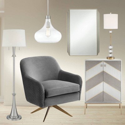 Farmhouse 17" Brushed Nickel Mini Pendant with Clear Glass Shade