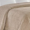 Plazatex Striata Lined Oversized All Season 100% Polyester Blanket Queen Taupe - 4 of 4