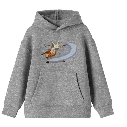 Avatar The Last Airbender Kids Avatar The Last Airbender Regular Fit Long Sleeve Hooded Graphic Sweatshirt Gray X Small