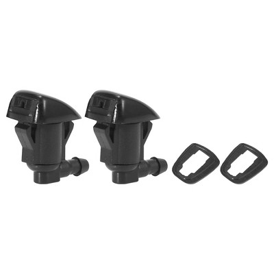 Unique Bargains Front Windshield Wiper Nozzles for Toyota Sienna Tundra Corolla with Gaskets - Black Pack of 2
