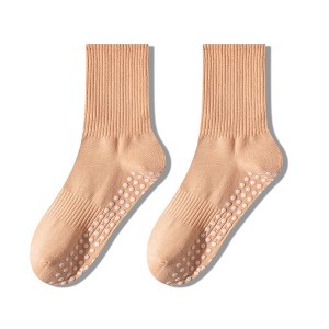 Anna-Kaci 2 Pairs Women's Yoga Non-Slip Crew Socks with Gripped Soles for Pilates and Home Workouts - 1 of 4