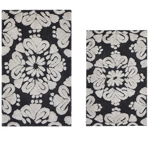 Medallion Collection 2 Piece 100% Cotton Tufted Bathroom Rug Set  with Non-Slip Backing, Machine Washable, Tumble Dry Bath Mat - 1 of 4