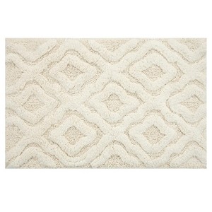 Link Bath Rug 220 GSF Soft Plush Cotton Non Skid Back Ivory By Knightsbridge - 1 of 4
