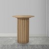 Royal Hampton Side End Table with 20 Inch Round Top and Fluted Base, Mango Wood Construction - 3 of 4