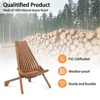 Angel Sar32.28 Inch Acacia Wood Folding Chair, Low Profile Outdoor Lounge Chair for Patio Balcony Garden, Natural - 4 of 4