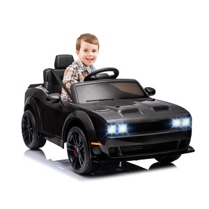 Jojoka 12V Licensed Ride On Car for Kids, Dodge Challenger Style, Toddler Ride On Toy with Remote, Spring Suspension, Music, LED Lights - 1 of 4