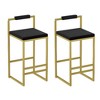 Lyngins Set of 2 Modern Counter Height Bar Stools, Velvet Upholstered Bar Stools with Slim Golden Metal Legs, Counter Stools/Bar Chairs for Kitchen - 4 of 4