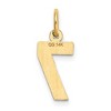 Black Bow Jewelry 14k Yellow Gold, Varsity Collection, Small D/C Pendant Number 7 - 3 of 4