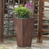 LuxenHome Square Tapered 24.2" Tall Planter Brown - 2 of 4