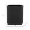 Sagebrook Home Simple Ceramic Vase - Contemporary Black Ridged 8" Vase for Floral Arrangements - Stylish Table Centerpiece - Home, Office or Event - 4 of 4
