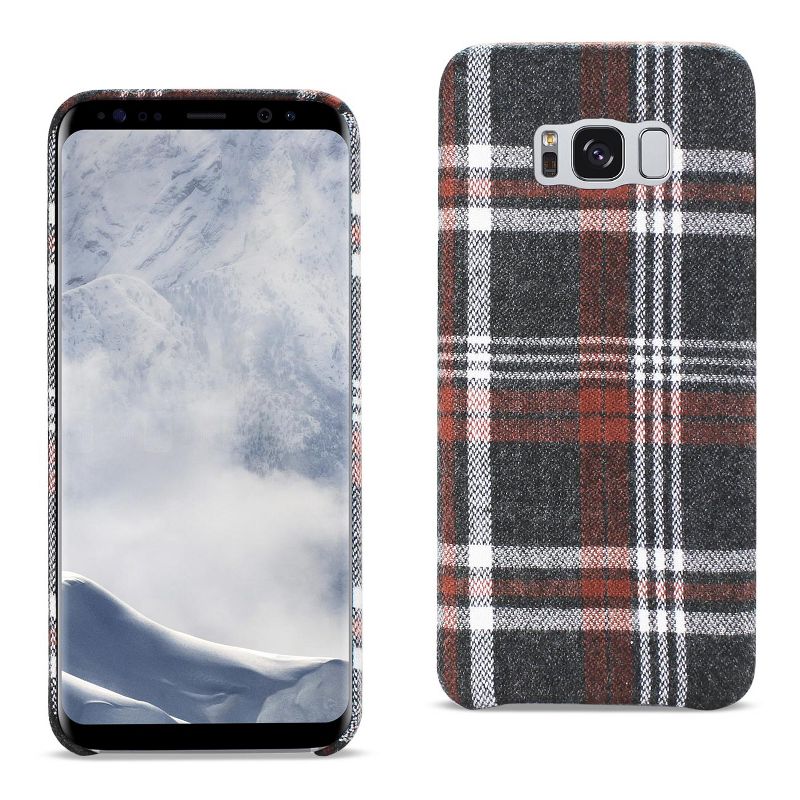 Reiko Samsung Galaxy S8 Checked Fabric Case in Brown, 1 of 5