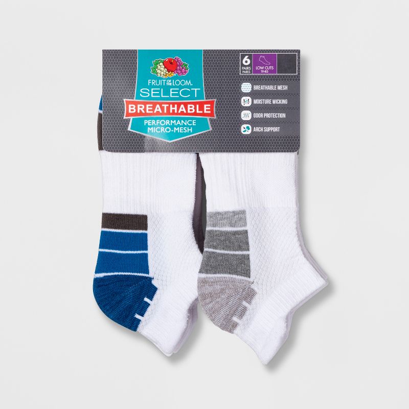 Fruit of the Loom Men's 6pk Breathable Performance Low Cut Socks - 6-12, 3 of 7