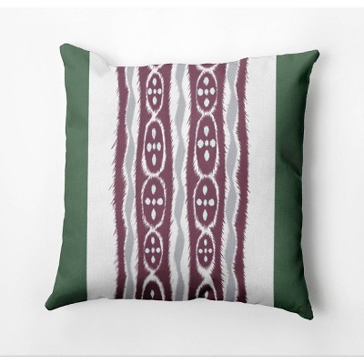 18"x18" Tiki Striped Square Throw Pillow Green - e by design