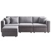 Buenhomino Modern DIY Sectional Sofa, Modular Sectional Couches for Living Room，Light Gray Velvet - 2 of 4