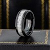 Jewelry Avalanche 8mm Beveled Black IP White Turquoise Inlay Tungsten Carbide Mens Wedding Band - 2 of 4