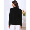 INSPIRE CHIC Women's Velvet Long Sleeve Notch Lapel Button Vintage Work Office Blazers with Pockets - 3 of 4